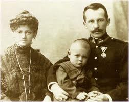 Karol Wojtyla as a child with his mother Emilia Wojtyla and his father Karol Wojtla Sr.